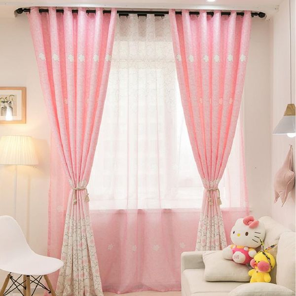 

curtain & drapes modern children's room curtains for kids bedroom warm printing princess pink blue floral cartoon living