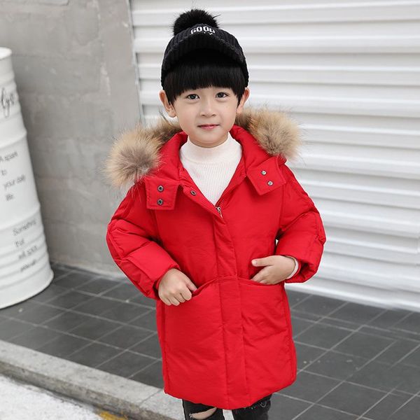 

coat 2021 winter jackets children hooded jacket for boy russian coats thickening down snow wear, Blue;gray