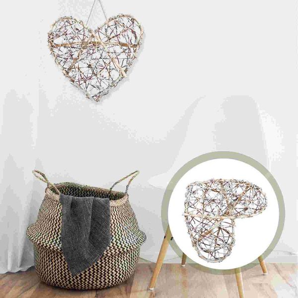 

decorative flowers & wreaths 1pc heart shaped wreath rattan hoops door diy
