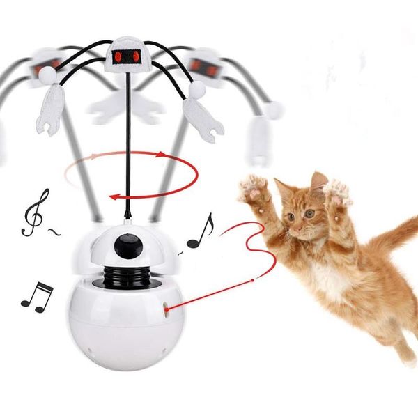 

cat toys automatic interactive 3in1 teaser rotating tumbler pet kitten light pointer toy with voice multifunction fun chaser