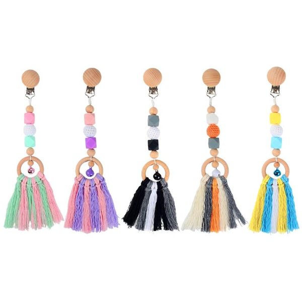 

stroller parts & accessories baby pendant rattle colorful tassel pram clip crib nursing teething toy born infants teether