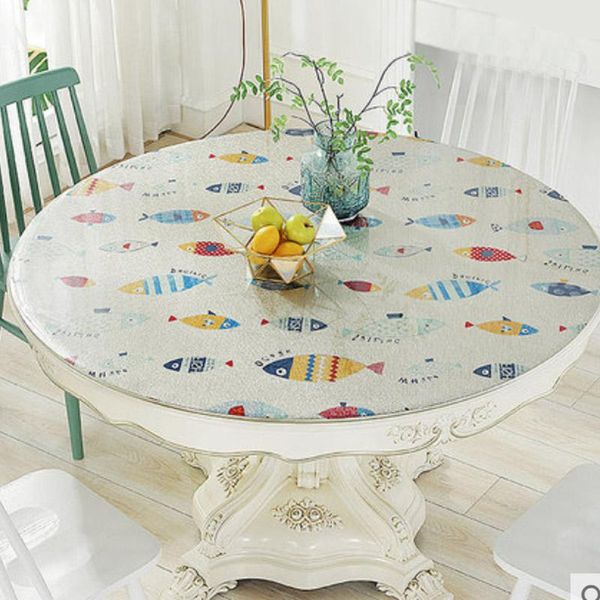 

table cloth pvc waterproof tablecloth round cover transparent kitchen oilproof glass soft 1mm placemat