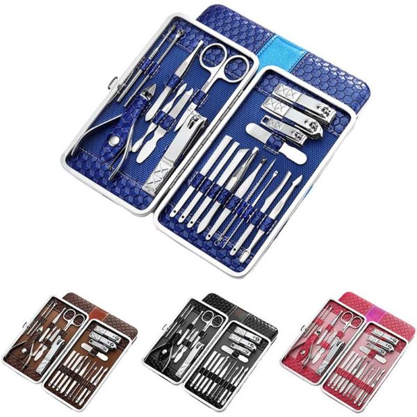 

nail art kits 21/18pcs stainless clipper nipper cuticle manicure pedicure tool cutter care set with case