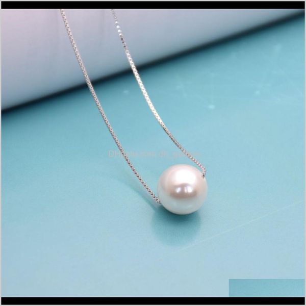 

other necklaces & pendants drop delivery 2021 pearl pendant s925 sterling sier box jewelry fashion clavicle necklace set chain fww8j, Silver