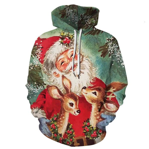 

autumn winter men's 3d digital printing loose pullover hoodie sweater, Black