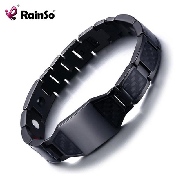 

link, chain rainso magnetic therapy bracelet benefits for arthritis bio energy bracelets personalized bangles jewelry greetings gift 2102, Black