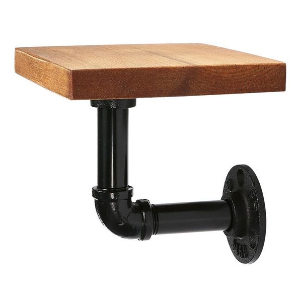 

bathroom shelves diy wall mounting storage industrial mounted iron pipe shelf bracket floating holder with board