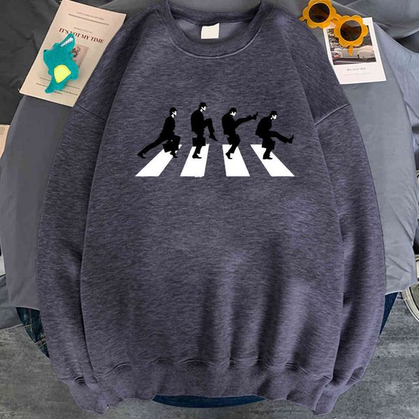 

monty python men's hoodie, loose pocket sweater, minster of sily walks print, hip hop sv, punk, Black
