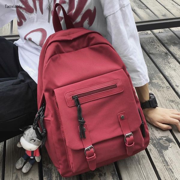 

backpack dcimor belt buckle flip women zipper women's school bag large capacity travel pack mochila