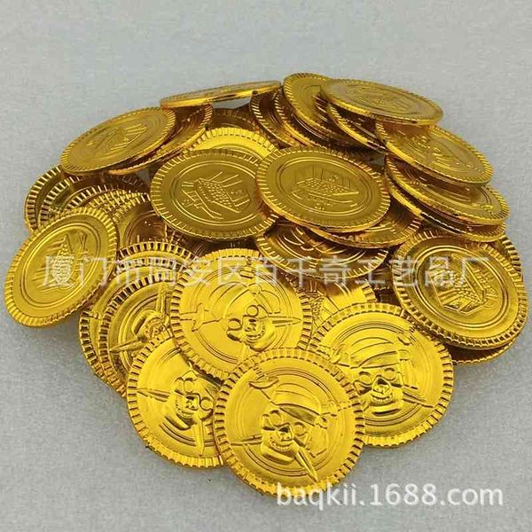 

100 pirate plastic gold props children's game party decorations toy coins