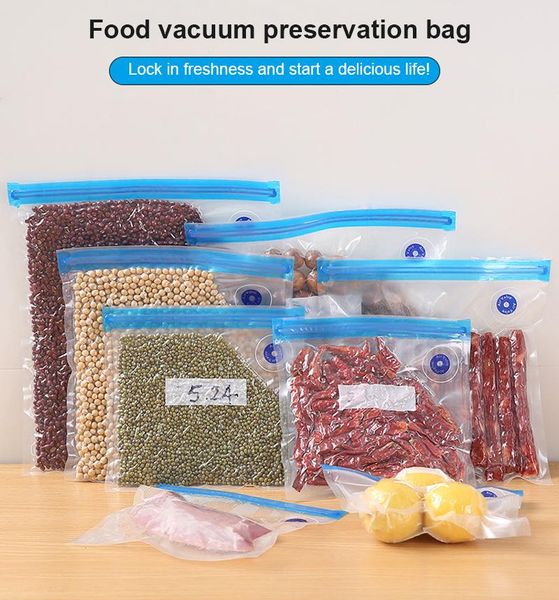 

storage bags reusable food vacuum bag seal sealing clips wrap with hand pump for fruit ing dropship