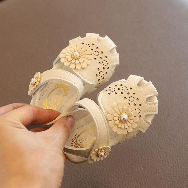 

first walkers 2021 brand toddler baby girls flower shoes pu leather soft sole crib summer cutout closed 0-18m
