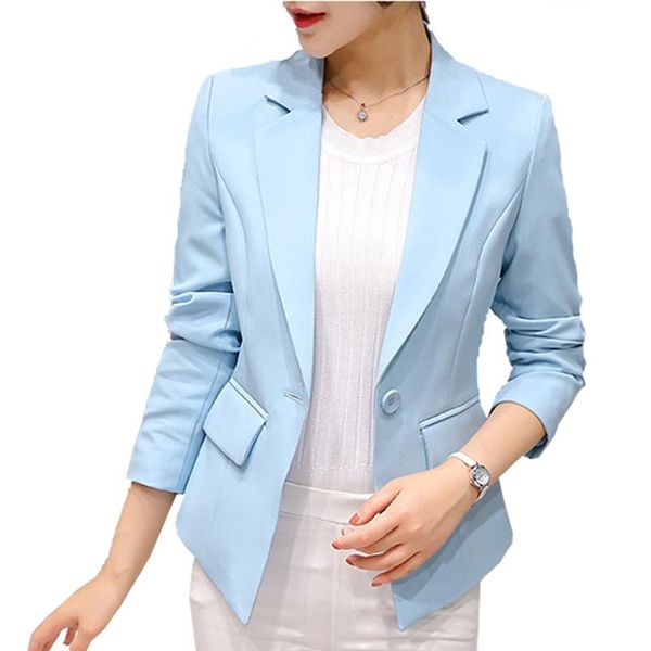 

women short blazers 2021 blazer femme pink long sleeve solid one button coat slim office lady female suit women's suits &, White;black