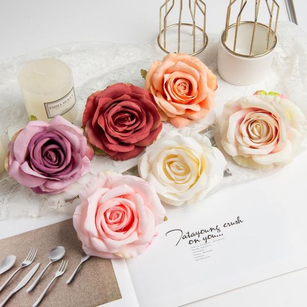 

decorative flowers & wreaths 100pcs 10cm silk roses wedding bridal accessories clearance household products christmas decorations for home a