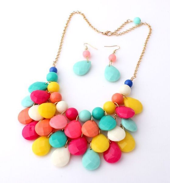 

jewelry water drop necklace set fashion popular necklace accessories, Black