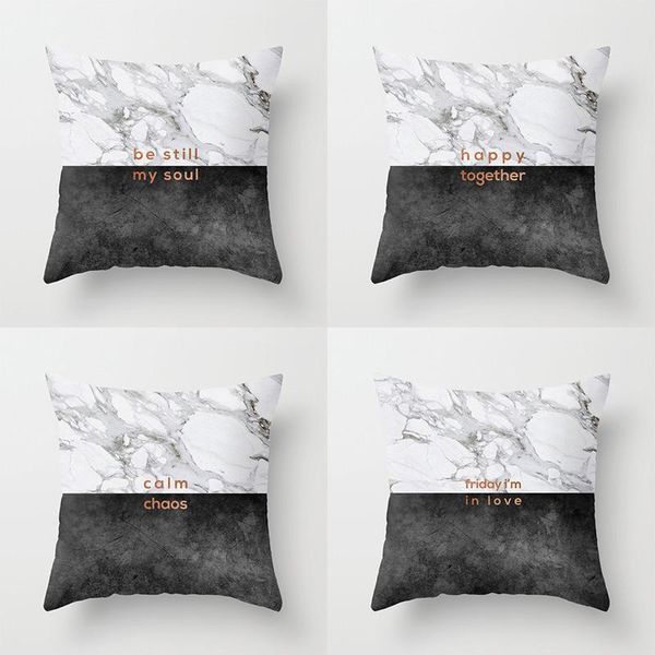 

cushion/decorative pillow marble pattern cushion cover english letter pillowcase cojines decorativos para sofa throw covers decor home