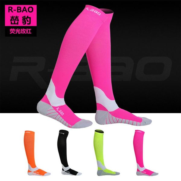 

sports socks 1pair youth running function high tube s m l stockings climbing cycling camping quality knee-high, Black