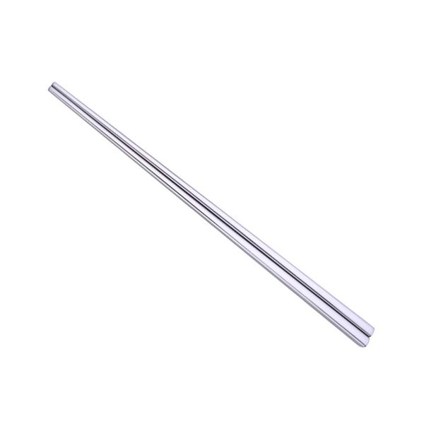 

pair of stainless steel chopsticks electroplating square reusable metal (23cm, silver)