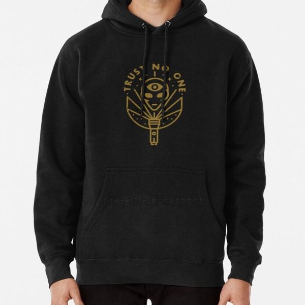 

men's hoodies & sweatshirts trust no one trendy hoodie fashion printed spring sweatshirt ufo illuminati explore life space flying sausa, Black