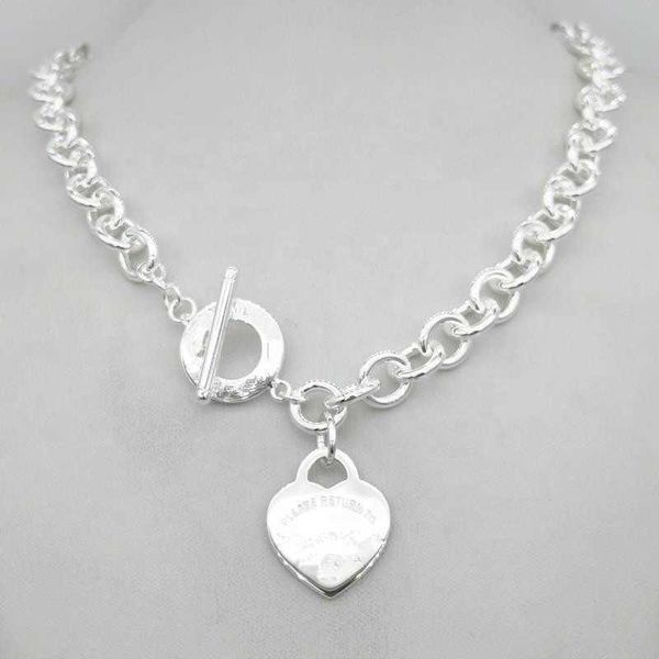 Mode-Design Damen Tf Stil Kette Halskette S925 Sterling Silber Schlüssel Herz Liebe Ei Marke Anhänger Charme NEC H0918