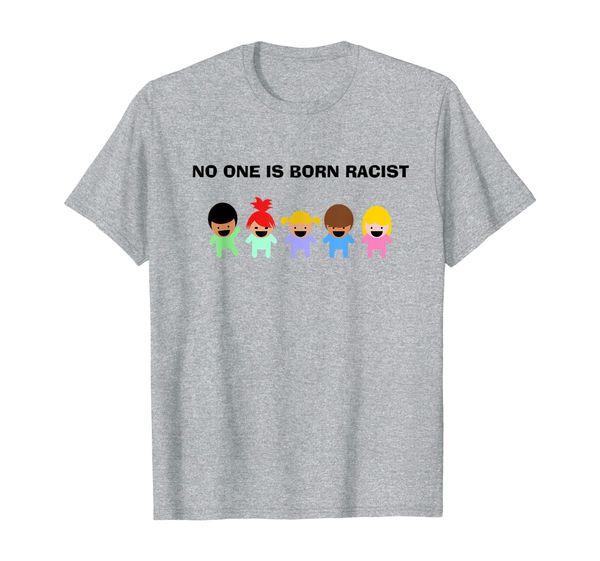 

sracism no one is born racist t-shirt, White;black