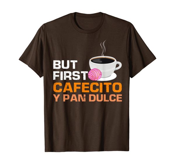 

spanish coffee and conchas pun t-shirt, White;black