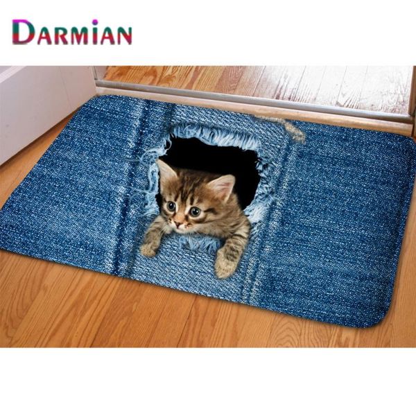

carpets jeans cat design warm home carpet rug for living room bathroom 3d cute denim animal dog entrance doormat tapis mats drop