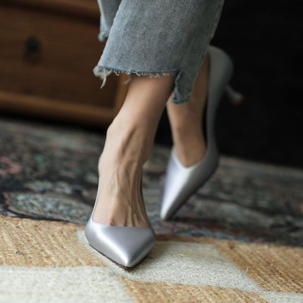 

dress shoes pumps office ladies on high heels women shoe 2022 pointed toe party with elegant closed tacÃ³n, Black