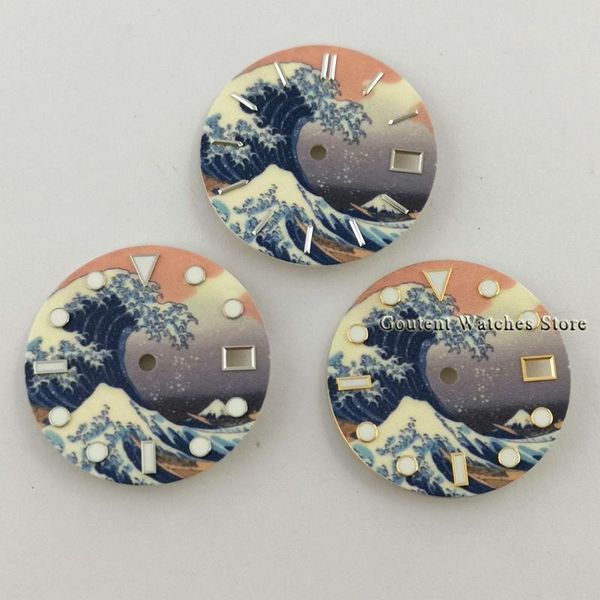 

repair tools & kits 28.5mm goutent sterile c3 super green luminous watch dial fit for nh35 nh35a nh36 nh36a movement