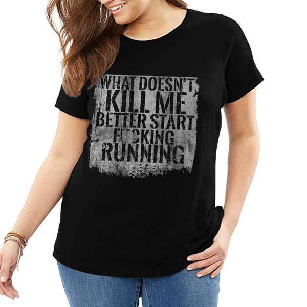 

women's t-shirt short-sleeved letter00005kill me big size, White