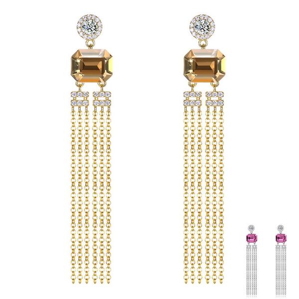 

dangle & chandelier zemior 925 sterling silver geometric drop earrings for women austria crystal tassel earring anniversary fine jewelry arr