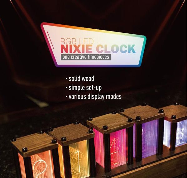 

desk & table clocks solid wood rgb clock with 7 colors led breathing light