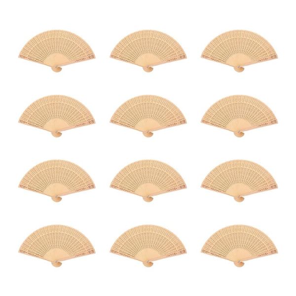 

hand held scented hollow folding fans chinese female crafts dancing decoration sandalwood wooden wedding party favor