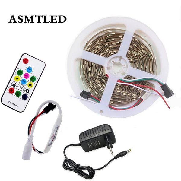 

strip lamp individual addressable ws2811 ic pixel full color light programmable with controller dc12v power led strips