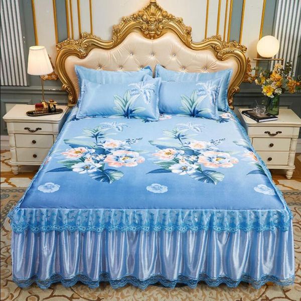 

sheets & sets thicken drop children 3pcs/set (1bed skirt + 2pcs case) bed sheet king/queen textile bedding f0738