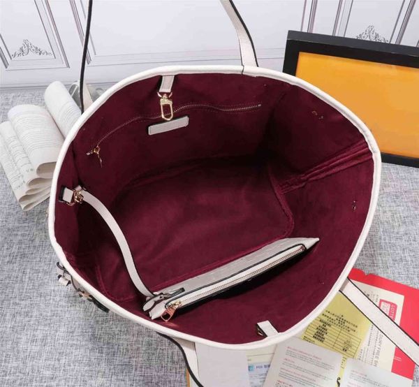 

evening bags 2pcs/set embossed lychee pattern classic luxurys designers womens handbags flower ladies composite tote genuine l