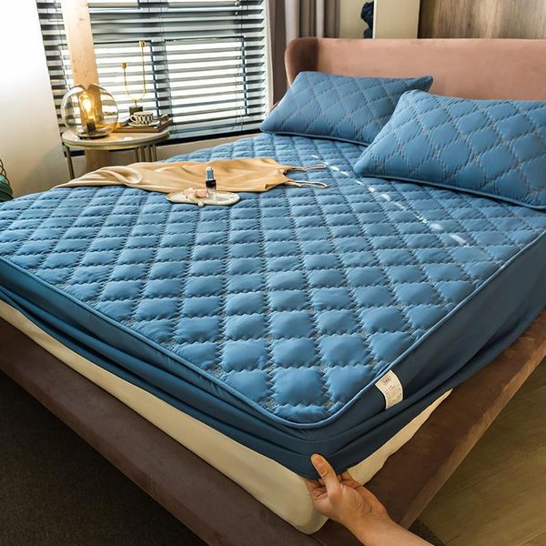 

sheets & sets thicken quilted mattress cover king queen bed fitted sheet anti-bacteria cotton er air-permeable
