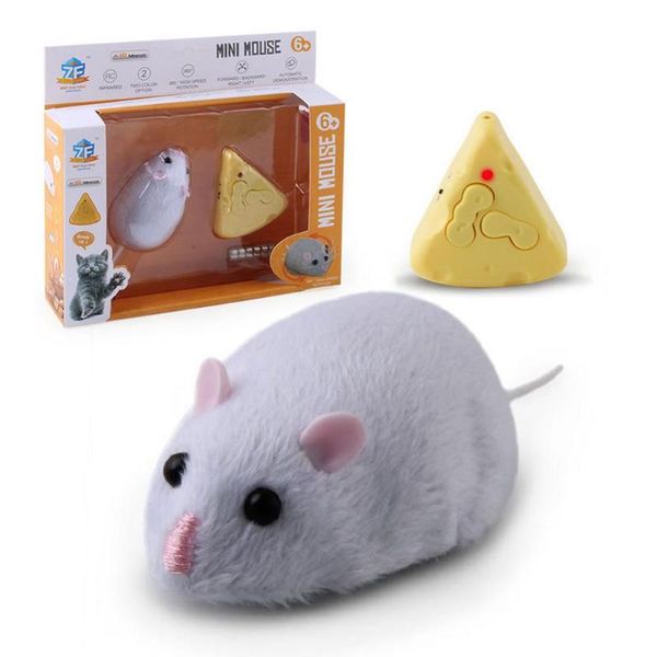 

cat toys wireless electronic remote control rat plush rc mouse toy flocking emulation for dog,joke scary trick gift