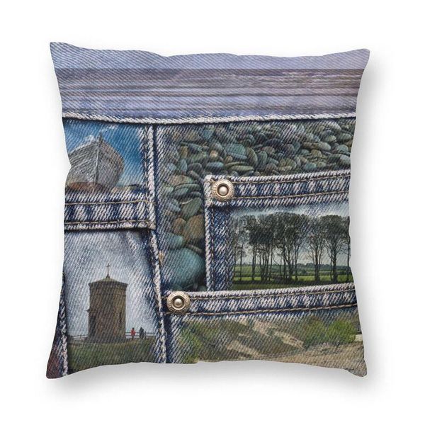 

cushion/decorative pillow fashion denim landscape style cushion cover 40x40cm decoration printing jeans pattern throw case for sofa double-s