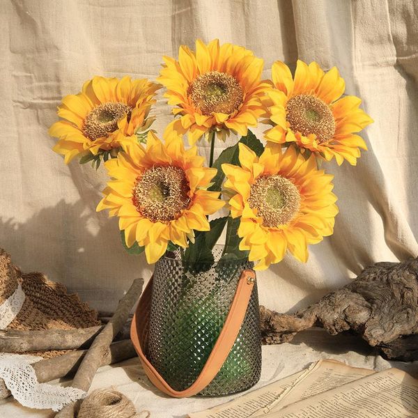 

fake sunflower artificial flowers non-woven fabrics big farmhouse african decor thanksgiving decorative & wreaths