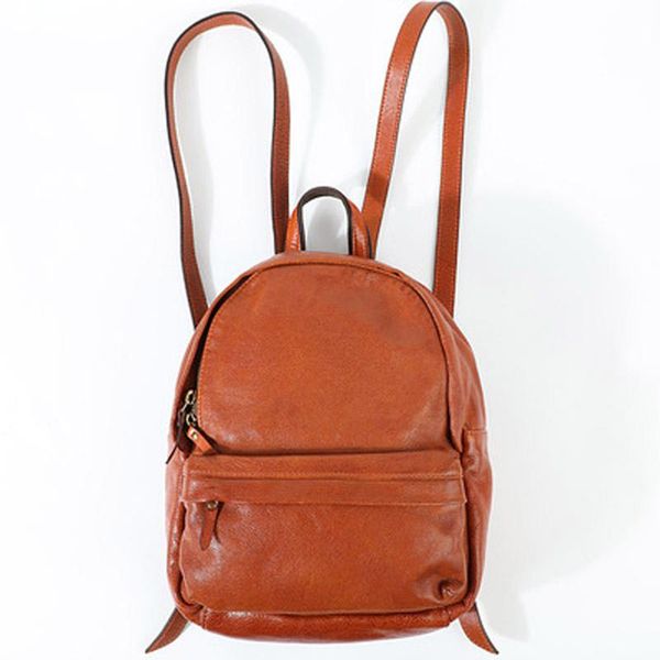 

backpack leather literary retro british college style tide ethnic casual all-match first layer cowhide women's
