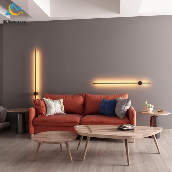 

wall lamp gold body nordic minimalism line led highlight walllamp office el living room bedroom light decorat