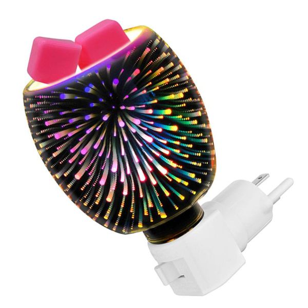 

fragrance lamps 3d glass candle warmer for home office (us plug assorted color)