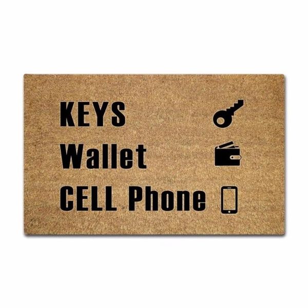

funny printed doormat keys wallet cell phone decorative door mat indoor and outdoor floor non woven carpets
