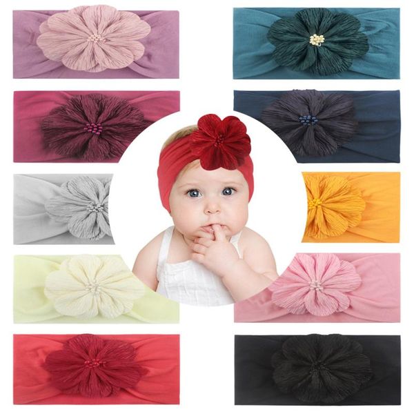 

hair accessories 1pc children's seamless super soft nylon chiffon headband cute princess baby toddler gifts, Slivery;white