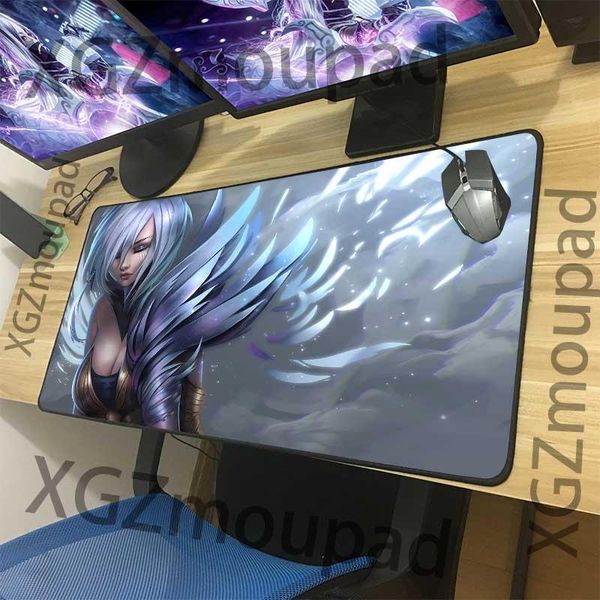 

mouse pads & wrist rests xgz cartoon girl riven hd large gaming pad black lock edge computer keyboard desk mat speed non-slip carpet xx