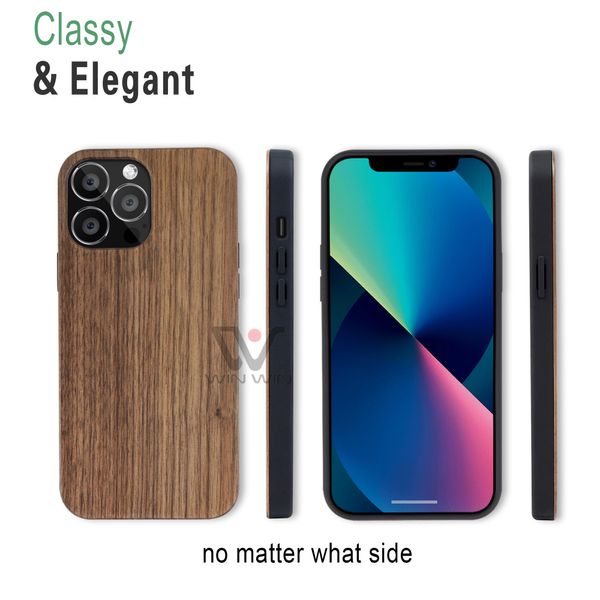 2022 Casos de telefone de madeira em branco de luxo de alta qualidade à prova de choque e durável tampa de madeira protetora para iPhone 13 Pro Max 11 12