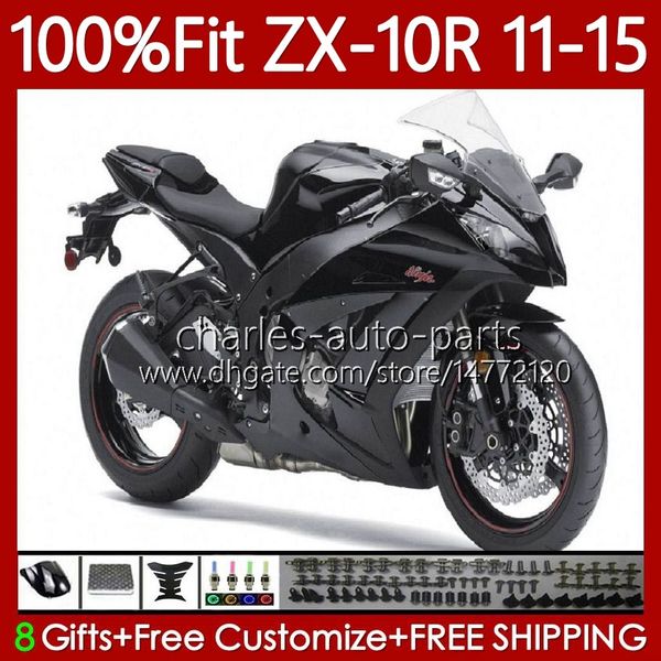 Ferios de injeção para Kawasaki Ninja ZX 10 R 1000 CC ZX1000 C 11-15 Gloss Black 101No.44 ZX 10R 1000CC ZX-10R ZX10R 11 12 13 14 15 ZX-1000 2012 2012 2013 2014 2015 OMBRO OEM