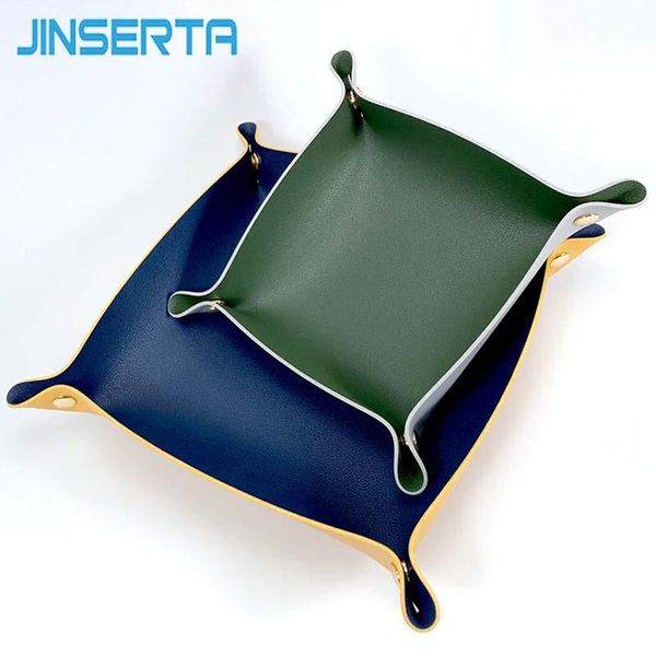 

kitchen storage & organization jinserta dice pu leather folding tray collapsible wallet key coins trinket cosmetic organizer desksundrie