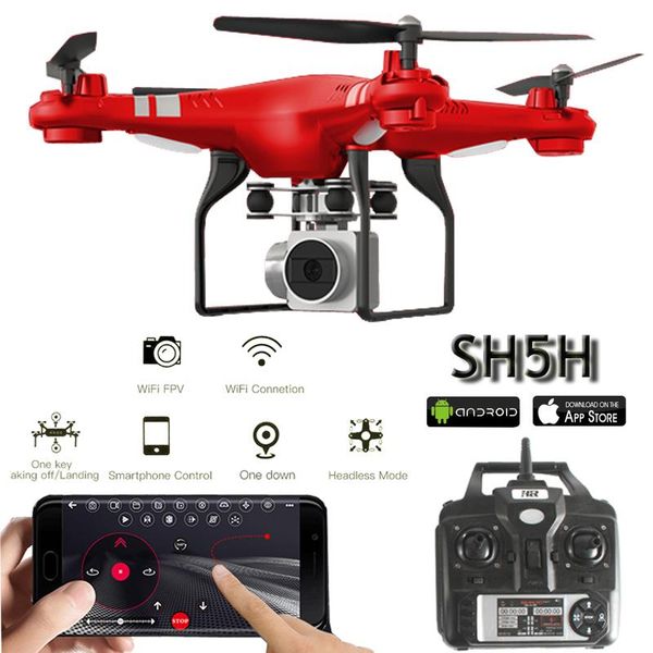 

quadcopter with camera 1080p wifi real time video altitude hold headless one key return fpv racing rc drones hd